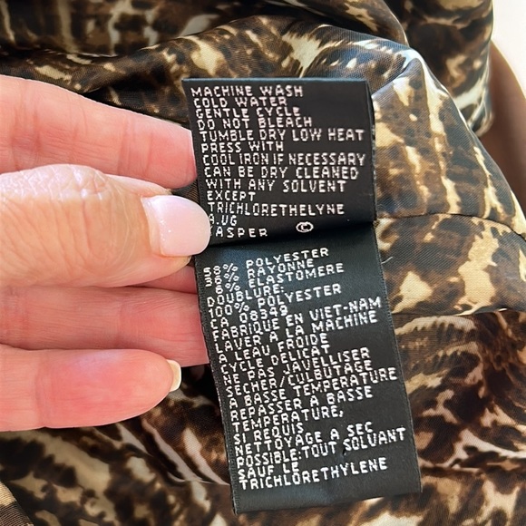 Kasper Sportswear Brown Jacket with Tortoise Buttons and Leopard Lining sz.10 - Picture 8 of 8